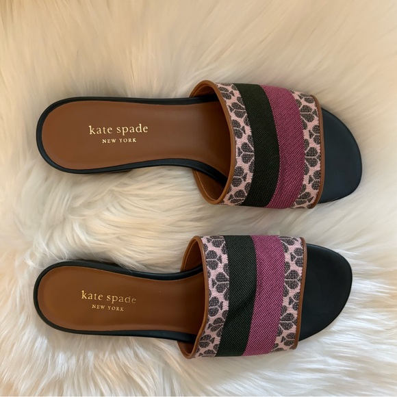 KATE SPADE Spade Flower Jacquard Leather Sandals - Picture 3 of 11
